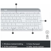 مجموعة لوجيتك  MK470  لوحة مفاتيح وماوس لاسلكية أبيض فاتح إنجليزي