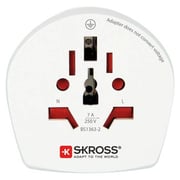 Skross World To UK Single Travel Adapter White 1.500225-E