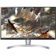 LG UHD Monitor 4K IPS LED 27inch 4K (3840 X 2160) IPS Display with VESA Silver White- 27UL650-W