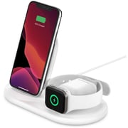 Belkin Boost↑Charge™ 3-In-1 7.5W Wireless Charger For Iphone, Apple Watch & Apple Airpods V2, (With Ac Adapter), White