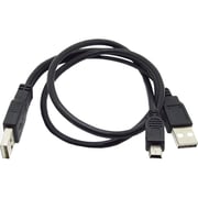 Keendex 5 Pin Male To Dual USB 2.0 Male Cable For External Hard Drive 1m Black