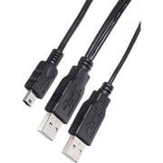 Keendex 5 Pin Male To Dual USB 2.0 Male Cable For External Hard Drive 1m Black