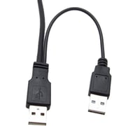 Keendex 5 Pin Male To Dual USB 2.0 Male Cable For External Hard Drive 1m Black