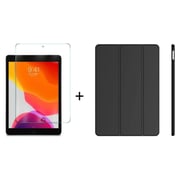 Inet Tempered Glass Screen Protector and Leather Case Clear iPad 10.2