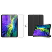 Inet Tempered Glass Screen Protector and Leather Case Clear iPad Pro 11
