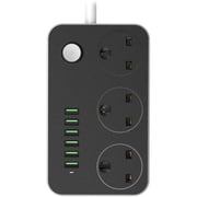 Inet INPC300UP36 Universal 3 Port Power Strip W/6 USB 2500 W