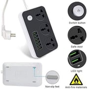 Inet INPC300UP36 Universal 3 Port Power Strip W/6 USB 2500 W