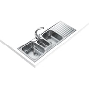 TEKA Inset Stainless Steel Sink Two Bowls, One Auxiliary Bowl And One Drainer Classic 2½B 1D