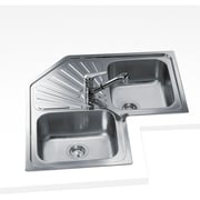 TEKA Inset Stainless Steel Sink Corner With 2 Bowls And One Drainer Angular 2B