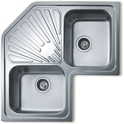 TEKA Inset Stainless Steel Sink Corner With 2 Bowls And One Drainer Angular 2B