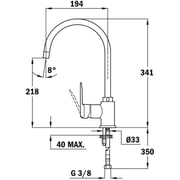 TEKA Kitchen Tap Mixer With High Swivel Spout And Anti-Scale Aerator In 995