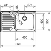 TEKA Inset Stainless Steel Sink With One Bowl And One Drainer Classic Max 1B 1D