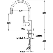 TEKA Stainless Steel Kitchen Tap Mixer With High Swivel Spout Inx 915