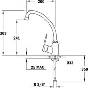TEKA Single Lever Kitchen Tap With High Spout And Anti-Scale Areator In 912