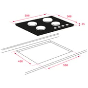 Teka Built In Gas on glass Hob HF LUX 60 4G 4 Gas burners