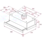 TEKA TL 6310 60cm Pull-out Hood with doble motor turbine and 2 speeds