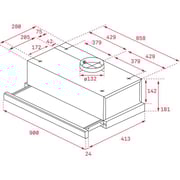 TEKA TL 9310 90cm Pull-out Hood with doble motor turbine and 2 speeds