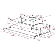 TEKA CNL 9610 90cm Pull-out Hood with Finger Print Proof front panel and 2+1 speeds