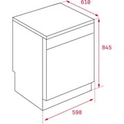 غسالة أطباق تيكا  LP9850 INOX A ++  قائمة بذاتها لـ  14  إعدادًا ودرجًا ثالثًا لأدوات المائدة