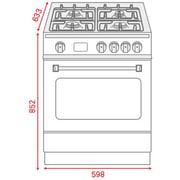 TEKA FS 603 4VE 60cm Free Standing Cooker with vitroceramic hob and multifunction electric oven