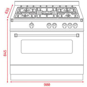 TEKA FS 902 5GG 90cm Free Standing Cooker with gas hob and gas oven