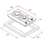 TEKA EFX 30.1 2G AI AL CI Modular gas hob in 30 cm of natural gas