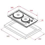 TEKA EFX 30.1 2P Modular electric cooking plate with mechanical timer in 30 cm
