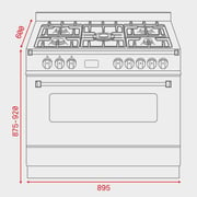 TEKA FS3FF L90GG S/S Free Standing Cooker with gas hob and multifunction gas oven in 90cm