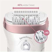 Braun Silk-Epil 9, Rechargeable Epilator +3 Extras, Wet & Dry, Pink/White.  - eXtra Bahrain