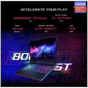 Asus ROG Strix G15 G512LU-HN161T Gaming Laptop - Core i7 2.6GHz 16GB 1TB 6GB Win10 15.6inch FHD Original Black NVIDIA GeForce GTX 1660Ti
