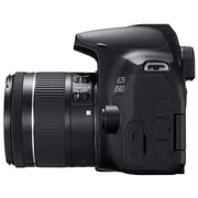 كاميرا رقمية كانون بعدسة أحادية عاكسة سوداء طراز  EOS 850D   مع عدسة  EFS  مقاس 18-55  مم ومثبت  IS  وتقنية  STM.
