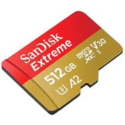 بطاقة ذاكرة سانديسك اكستريم مايكرو  SDXC  سعة  512  جيجابايت أحمر وبني  SDSQXA1-512G-GN6MN