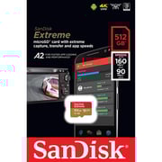 Sandisk Extreme Micro SDXC Memory Card 512GB Red and Brown SDSQXA1-512G-GN6MN