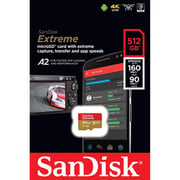 بطاقة ذاكرة سانديسك اكستريم مايكرو  SDXC  سعة  512  جيجابايت أحمر وبني  SDSQXA1-512G-GN6MN