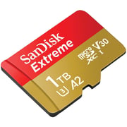 بطاقة ذاكرة سانديسك اكستريم مايكرو  SDXC 1  تيرا بايت أحمر وبني  SDSQXA1-1T00-GN6MN