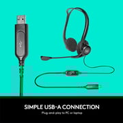 Logitech 981-000100 H960 Wired On Ear USB Heafdset Black