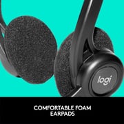 Logitech 981-000100 H960 Wired On Ear USB Heafdset Black
