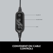 Logitech 981-000100 H960 Wired On Ear USB Heafdset Black