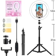 Real Shell Tripod LED Ring Light Tripod Stand Black
