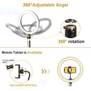 Real Shell Tripod LED Ring Light Tripod Stand Black