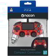 NaconWired Illuminated Compact PS4 Controller Crystal Red