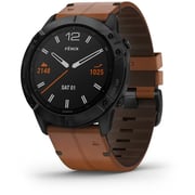 Garmin 010-02157-14 6X Fenix Sapphire Band Watch Black W/Brown Leather