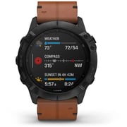 Garmin 010-02157-14 6X Fenix Sapphire Band Watch Black W/Brown Leather