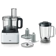 Braun 800W 2.1L Bowl, 1.2L Blender, 2 Speeds + Pulse, White Food Processor – FP3131WH