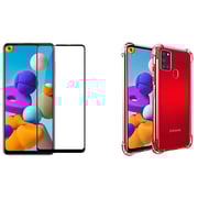 Glassology 5D TG Screen Protector With Clear Case Galaxy A21s