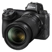 كاميرا رقمية نيكون  Z6  بدون مرآة سوداء + عدسة مقاس 24-70  مم وفتحة بؤرة  F/4.
