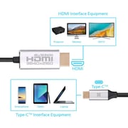 كابل بروميت منفذ  HDMI  إلى منفذ  Type C  طول  1.8  ممل أسود وفضي