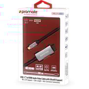 Promate HDMI to Type C 1.8mm Black and Sliver
