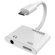 Promate 2-In-1 Type C Adapter White