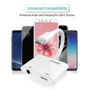 Promate 2-In-1 Type C Adapter White